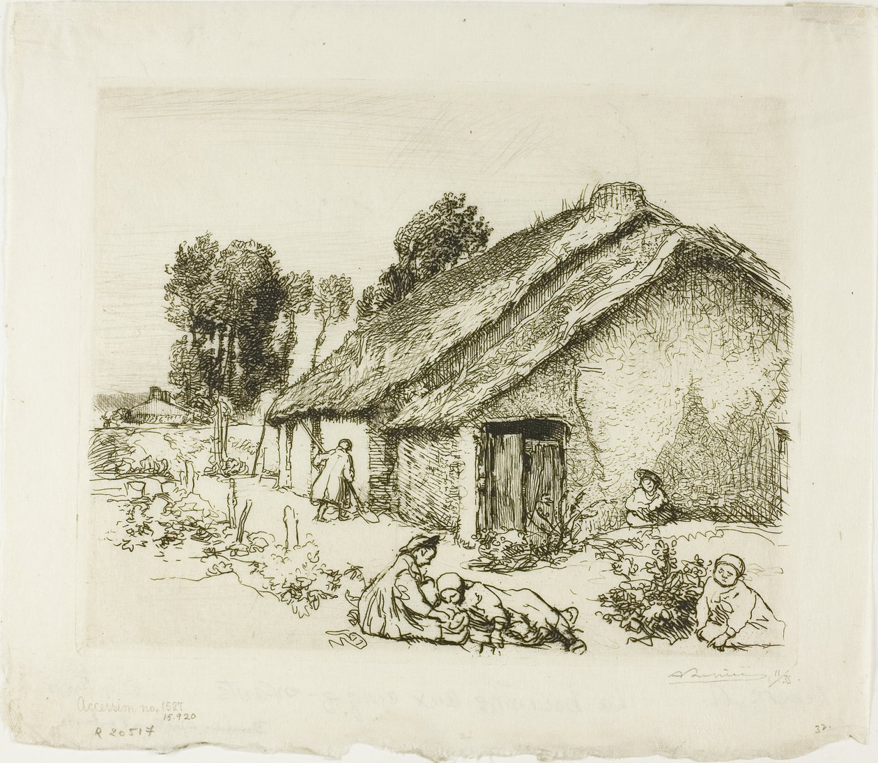 Cottage avec cinq enfants - Louis Auguste Lepère