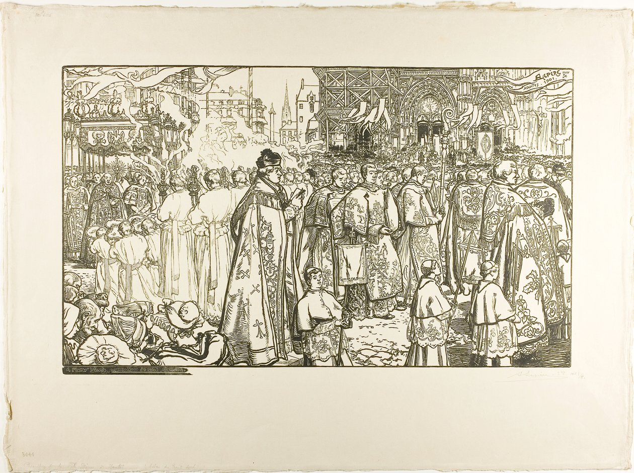 Procession de la Fête-Dieu, Nantes - Louis Auguste Lepère
