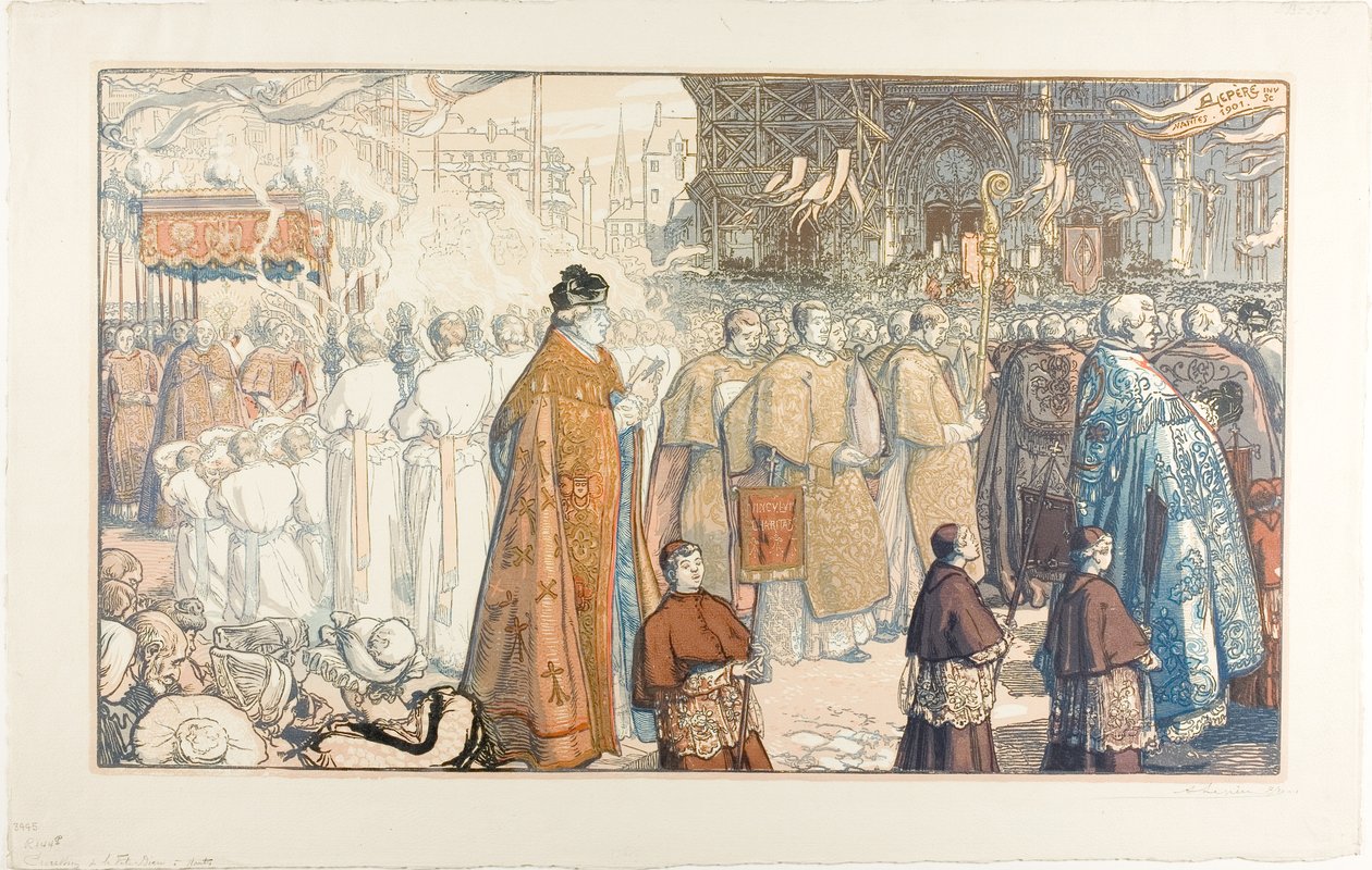 Procession de la Fête-Dieu, Nantes - Louis Auguste Lepère