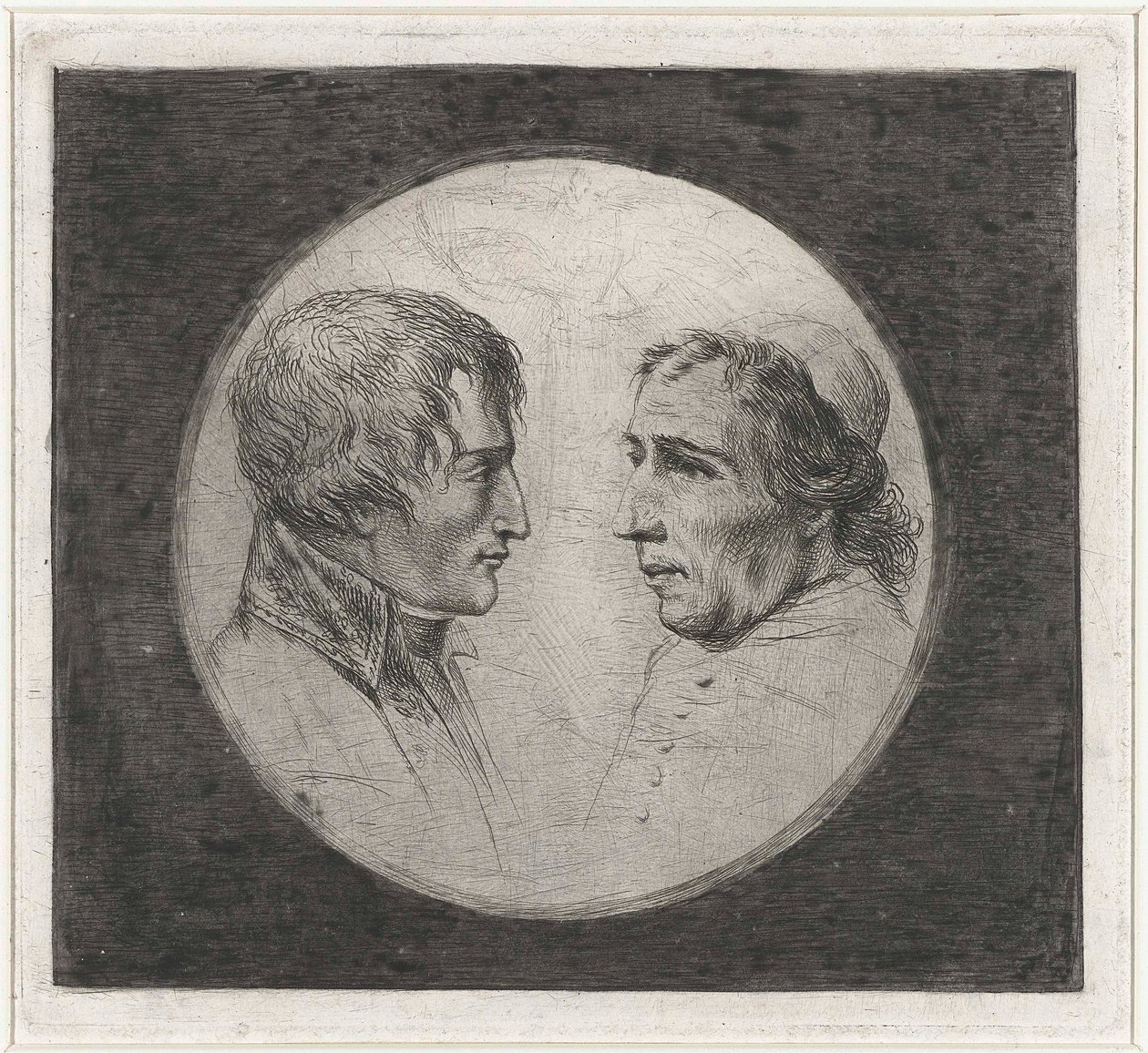 Coclers, L B, Double portrait Napoléon et le pape Pie VII (ca1805, Rijksmuseum) - Louis Bernard Coclers