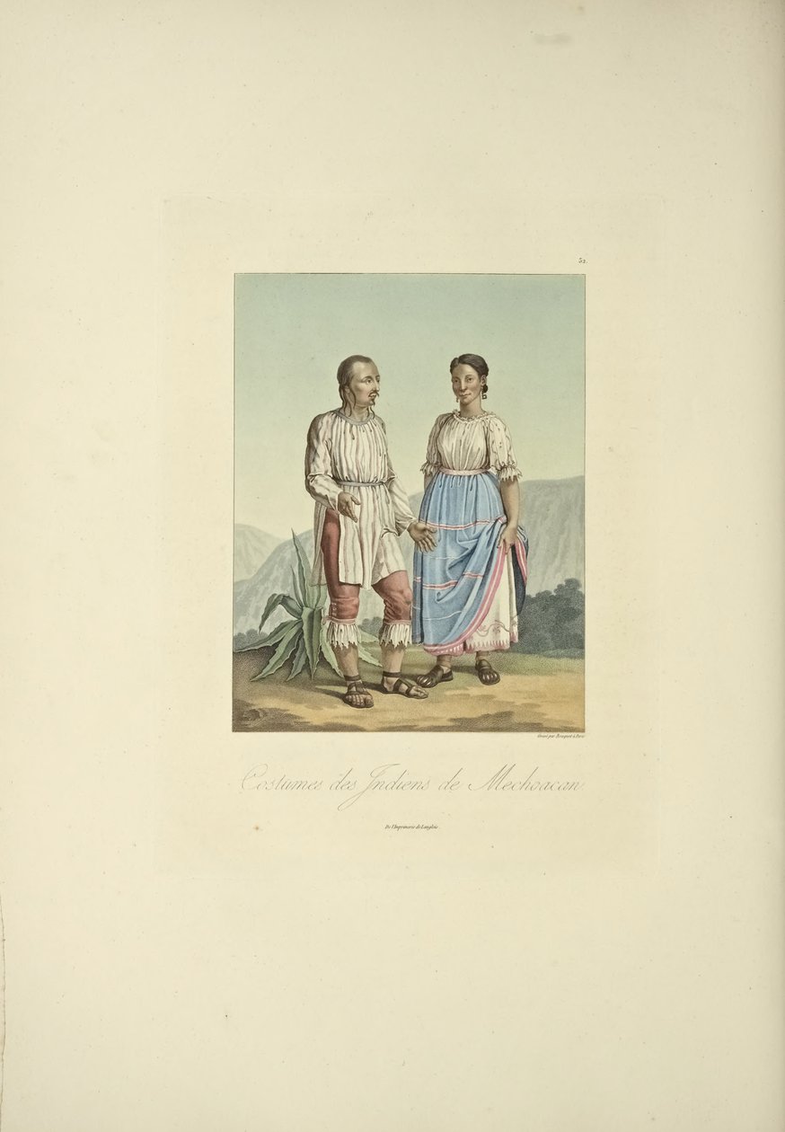 Costumes des Indiens Mechoacan, illustration de 