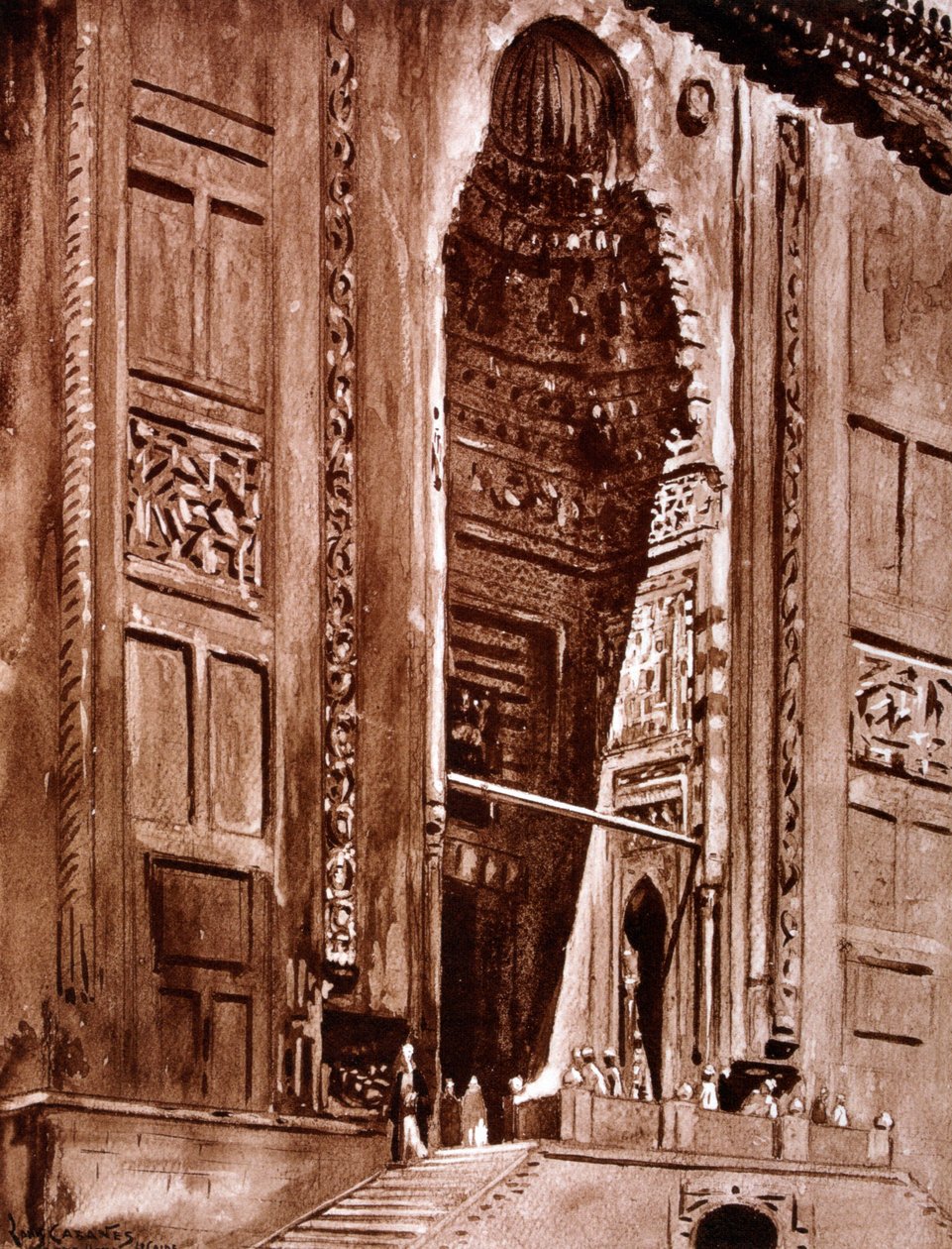 Entrée de la mosquée du Sultan Hassan, 1928 - Louis Cabanes