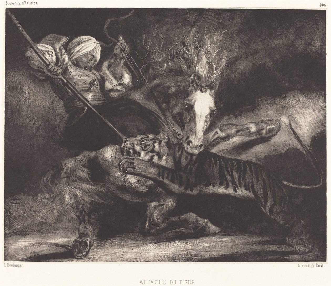 Attaque du tigre - Louis Candide Boulanger