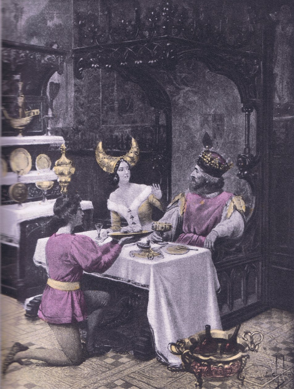 Le dîner des poules, illustration du Décaméron de Boccace publiée par la Navarre Society dans les années 1930 - Louis Chalon