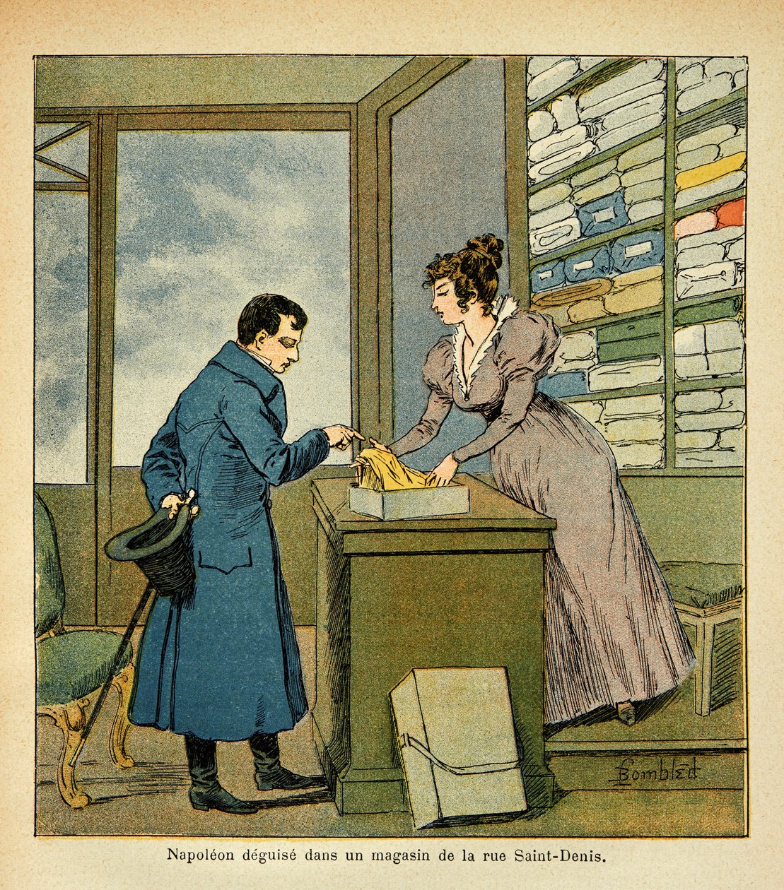 Illustration de Louis Bombled (1862-1927) du livre « Le Mémorial de Sainte-Hélène » par le comte Emmanuel de Las Cases (1766-1842) : L