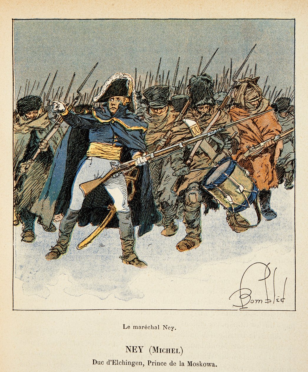 Illustration de Louis Bombled (1862-1927) du livre « Le Mémorial de Sainte-Hélène » du comte Emmanuel de Las Cases (1766-1842) : Portrait du maréchal Michel Ney (1769-1815), duc d