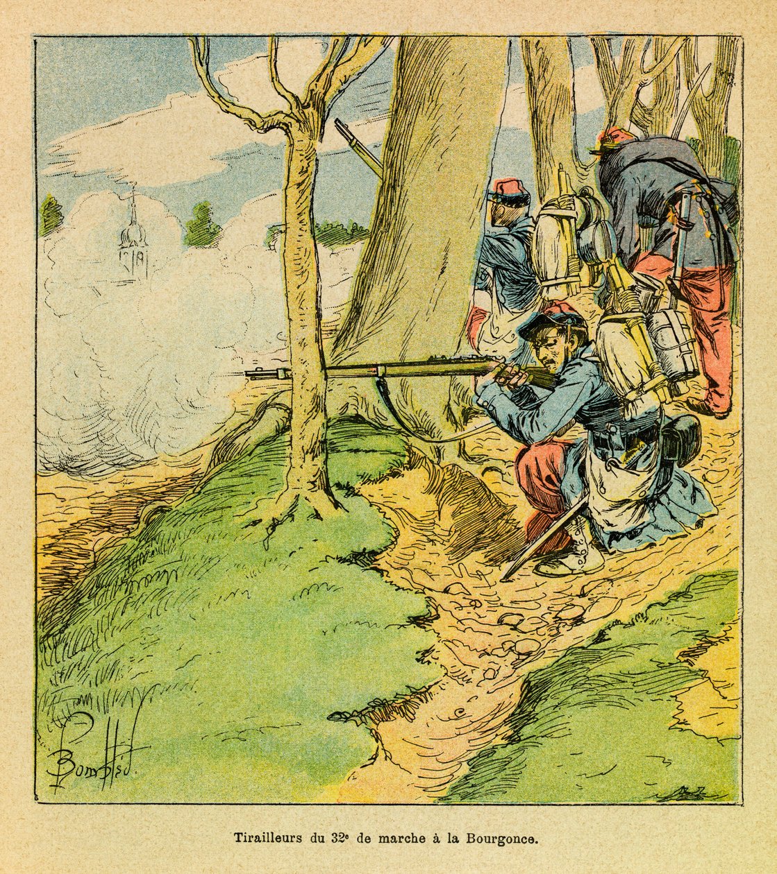 Sous les ordres du général Dupré, un cordonnier du 32e marche à la bataille de La Bourgonce en octobre 1870, Collection privée - Louis Charles Bombled