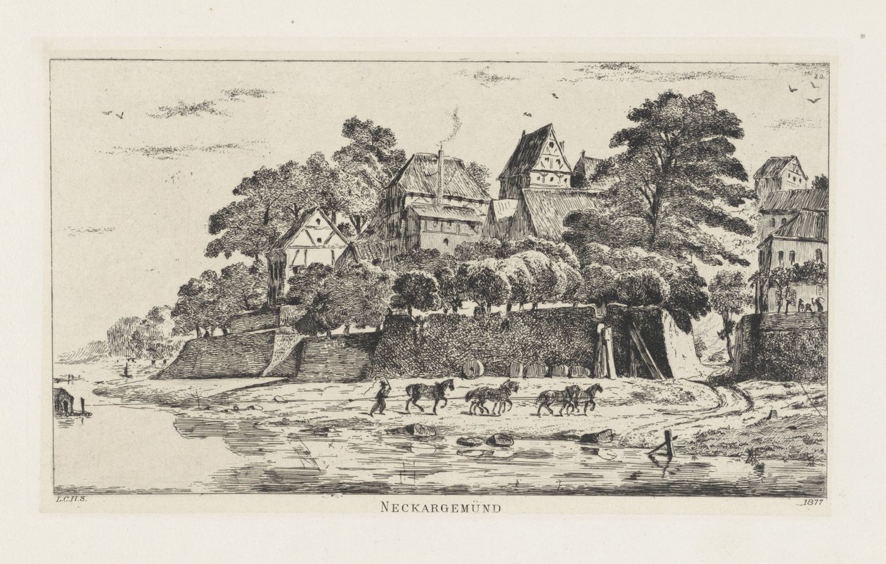 Vue de Neckargemünd (Bade-Wurtemberg) - Louis Charles Hora Siccama