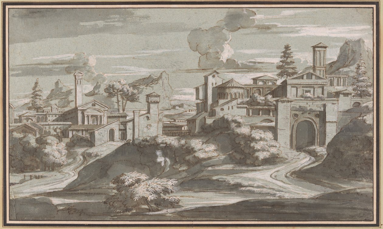 Paysage classique imaginaire - Louis Cheron