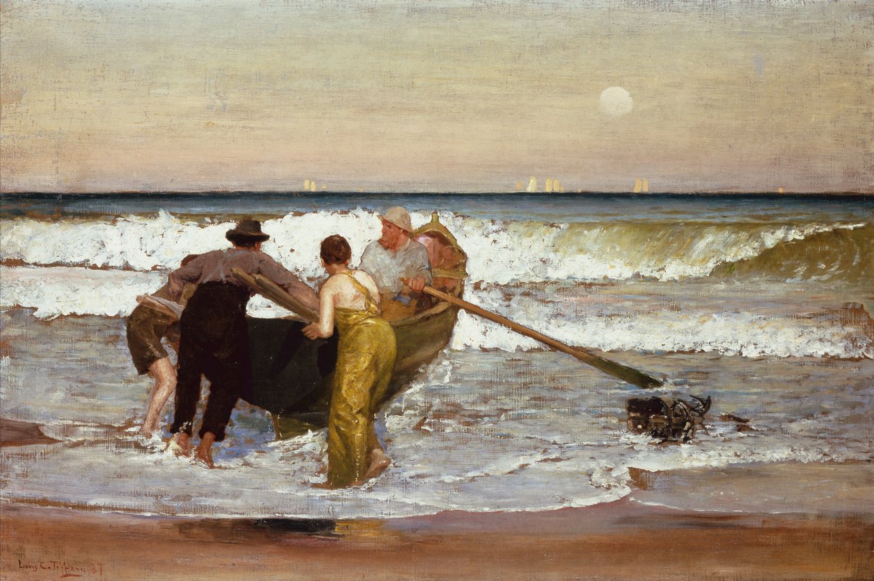 Pushing off the Boat, Sea Bright, New Jersey - Louis Comfort Tiffany