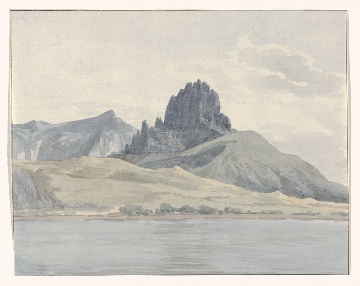 Vue de la côte de Pentidatilo au-delà du Cap de Spartivento (Voyage en Italie, en Sicile et à Malte - 1778) - Louis Ducros