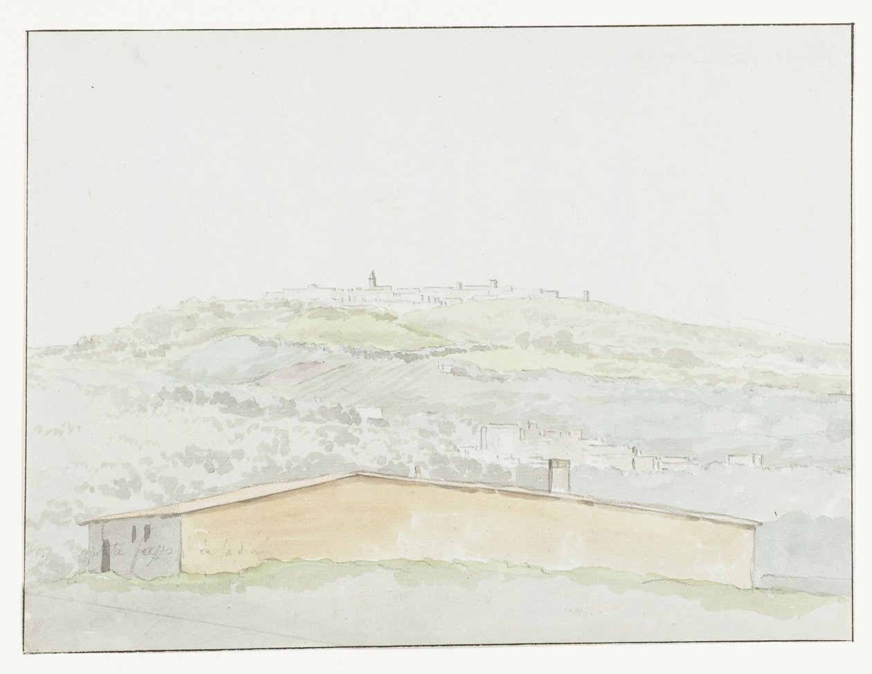 Colonne Antique sur le port de Brindisi (Voyage en Italie, en Sicile et à Malte - 1778) - Louis Ducros