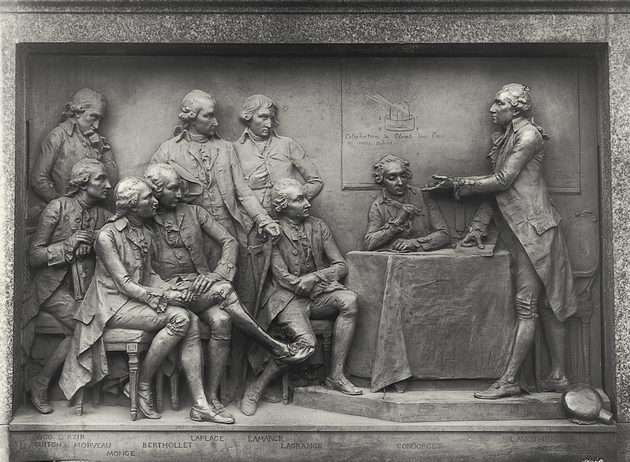 Antoine Laurent Lavoisier (1743-94) expliquant son analyse de l
