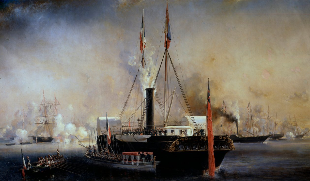 Le roi Louis-Philippe Ier et la reine des Français rencontrent la reine Victoria et le prince Albert arrivés au Tréport le 2 septembre - Louis Eugene Gabriel Isabey