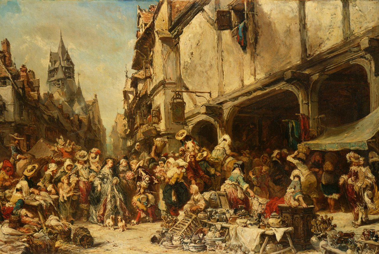 La place du marché, 1862 - Eugene Isabey