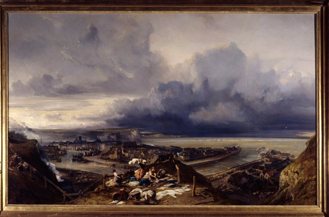 Vue du port de Dieppe en Normandie - Louis Eugene Gabriel Isabey