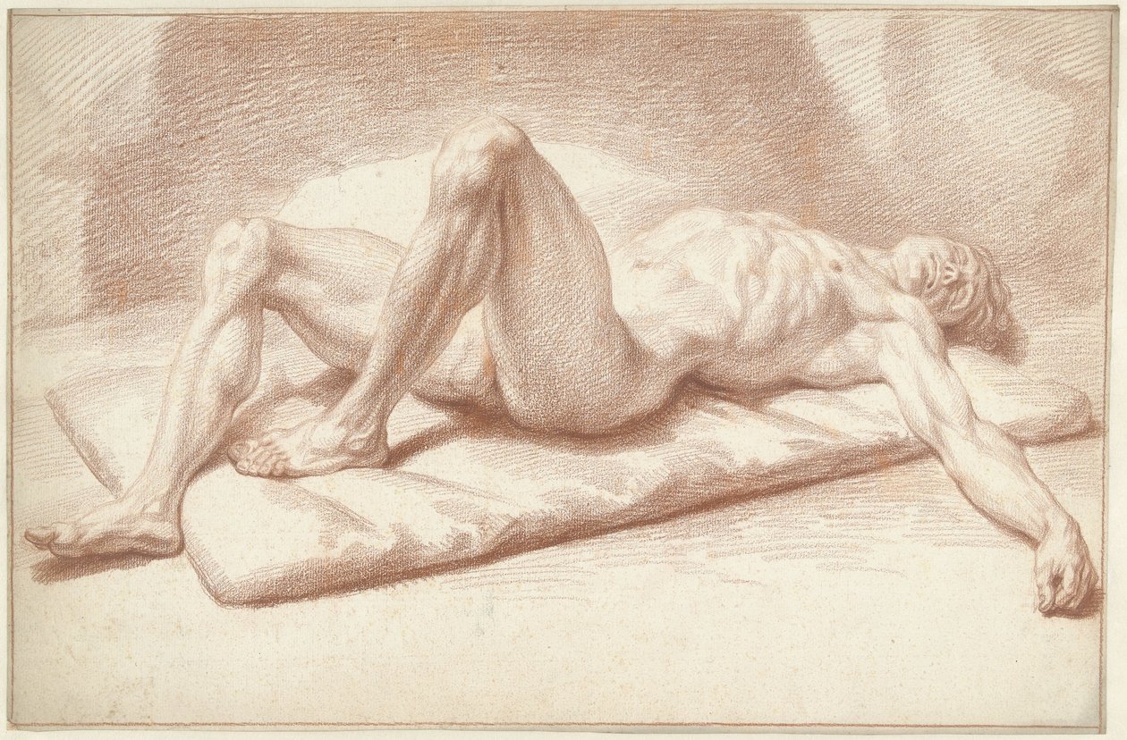 Nu masculin couché sur le dos - Louis Fabritius Dubourg