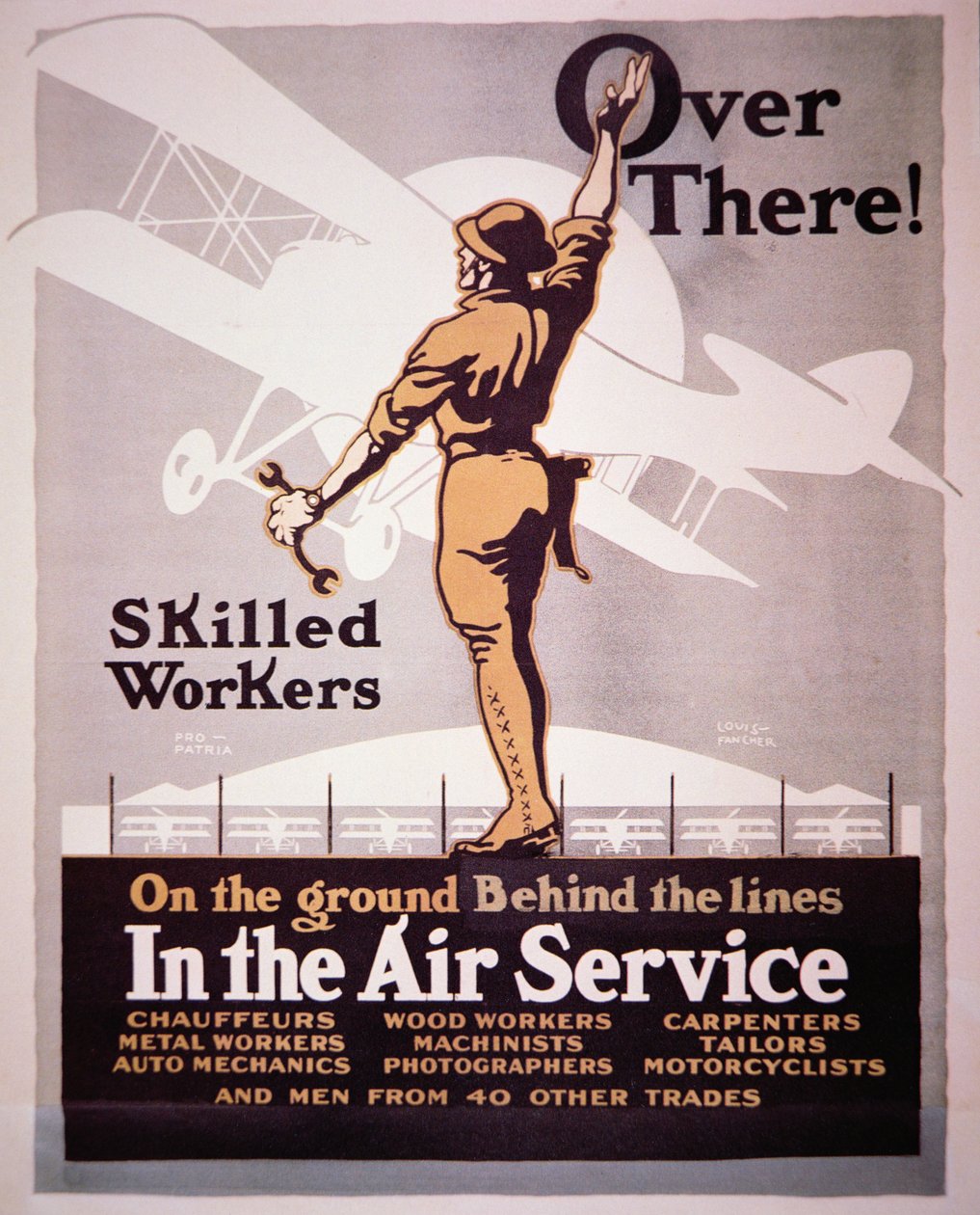 Affiche de recrutement américaine pour le service aérien - Louis Fancher