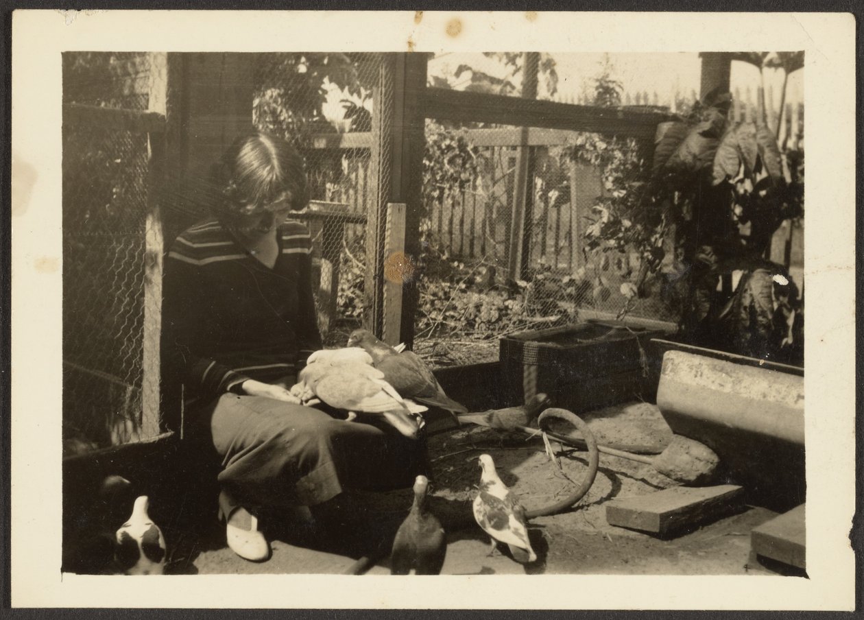[Florence avec les pigeons] - Louis Fleckenstein