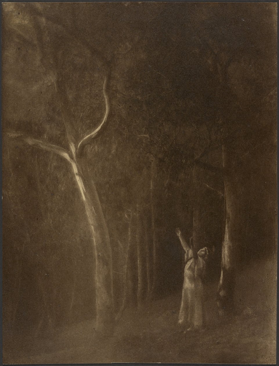 [Femme priant au milieu des arbres] - Louis Fleckenstein