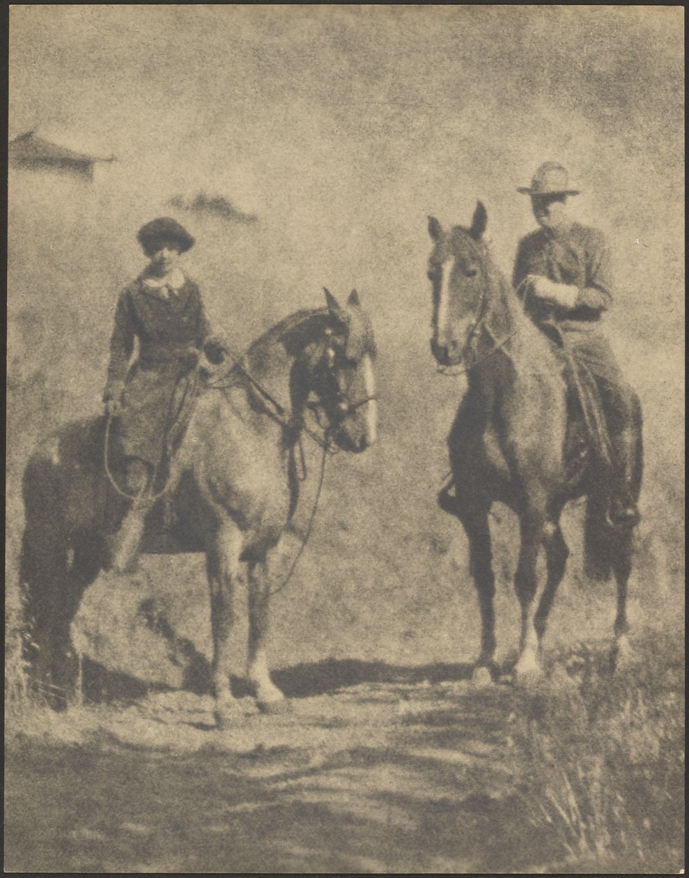 [Une femme et un homme à cheval] - Louis Fleckenstein