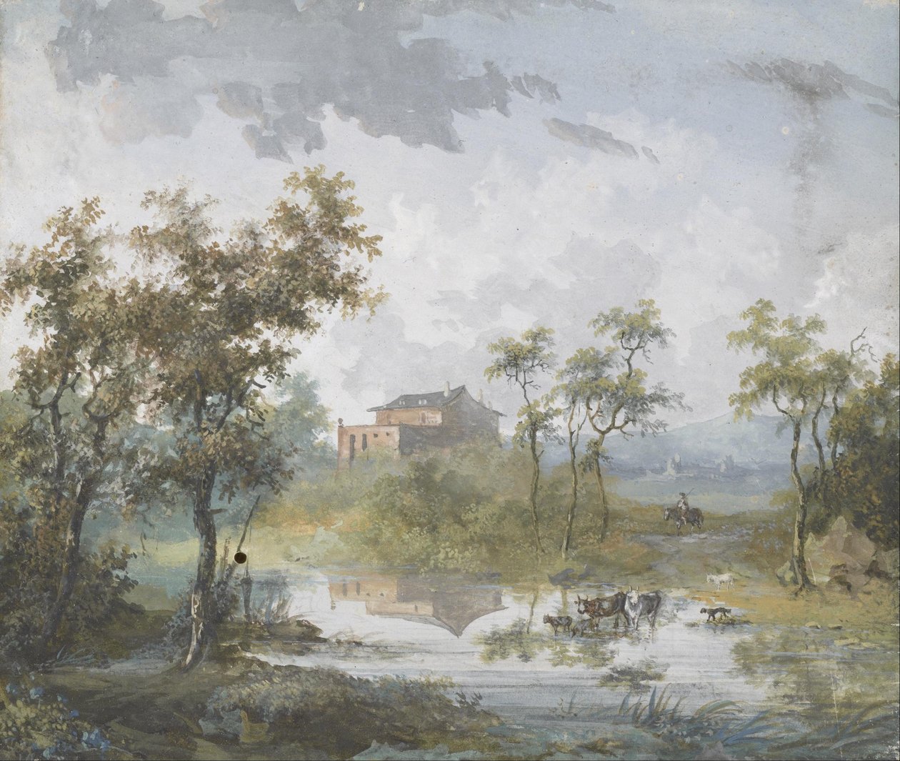 La rivière rustique Ford - Louis Gabriel Moreau