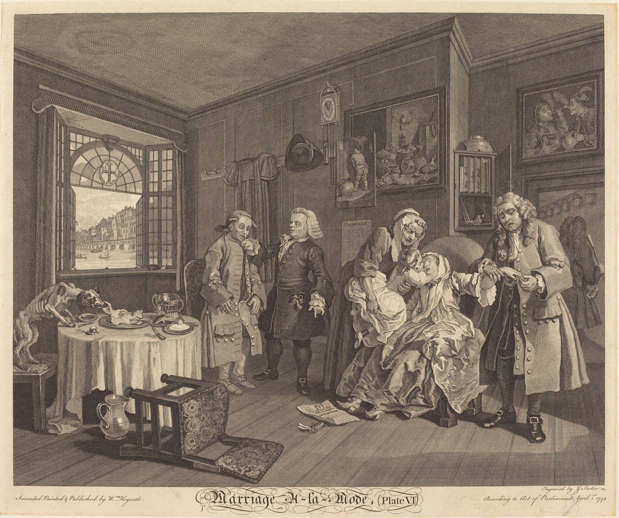 Mariage à la mode : pl.6 - Louis Gerard Scotin after William Hogarth