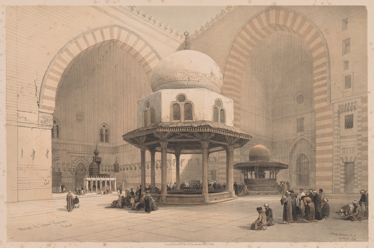Égypte et Nubie : Volume III - No. 8, Mosquée du Sultan Hassan, Le Caire, 1838 - Louis Haghe