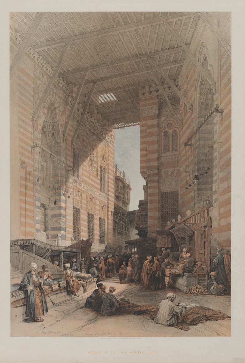 Bazar des marchands de soie, Le Caire - Louis Haghe