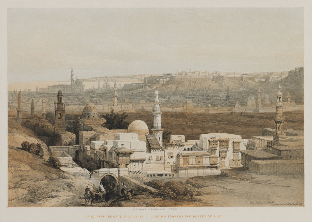 Égypte et Nubie, Volume III : Le Caire depuis la porte de Citzenib, vers le désert de Suez - Louis Haghe