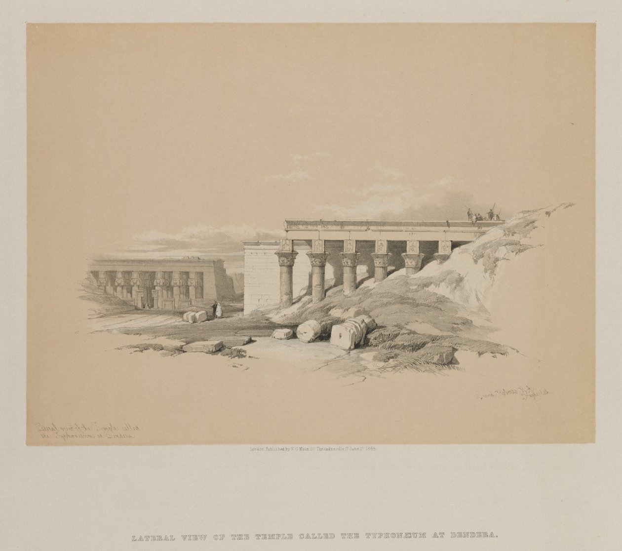Égypte et Nubie, Volume II : Vue latérale du temple appelé Le Typhonoeum à Dendera, 1848 - Louis Haghe