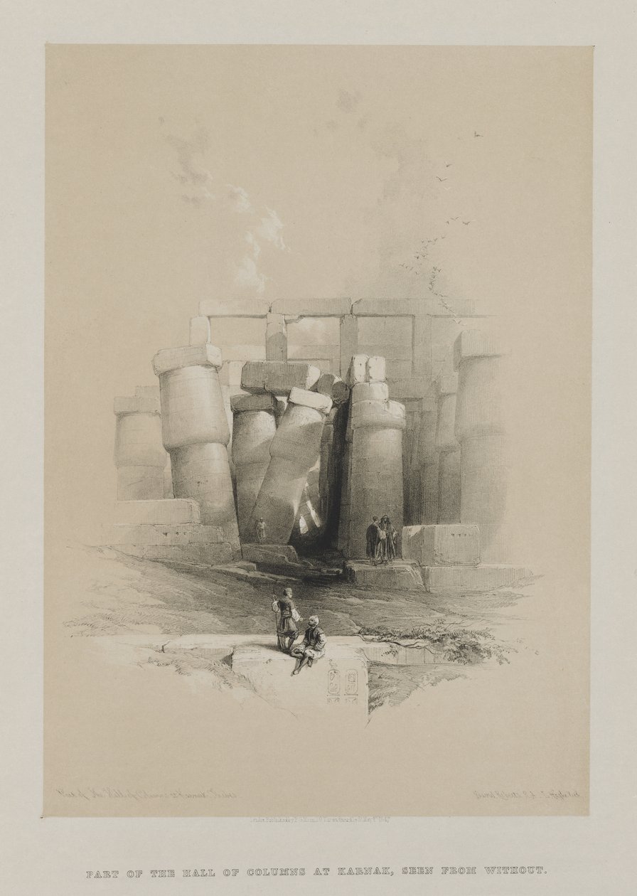 Égypte et Nubie, Volume II : Partie de la salle des colonnes à Karnak, Thèbes - Louis Haghe