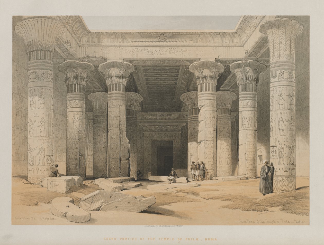 Grand portique du temple de Philae, Nubie - Louis Haghe