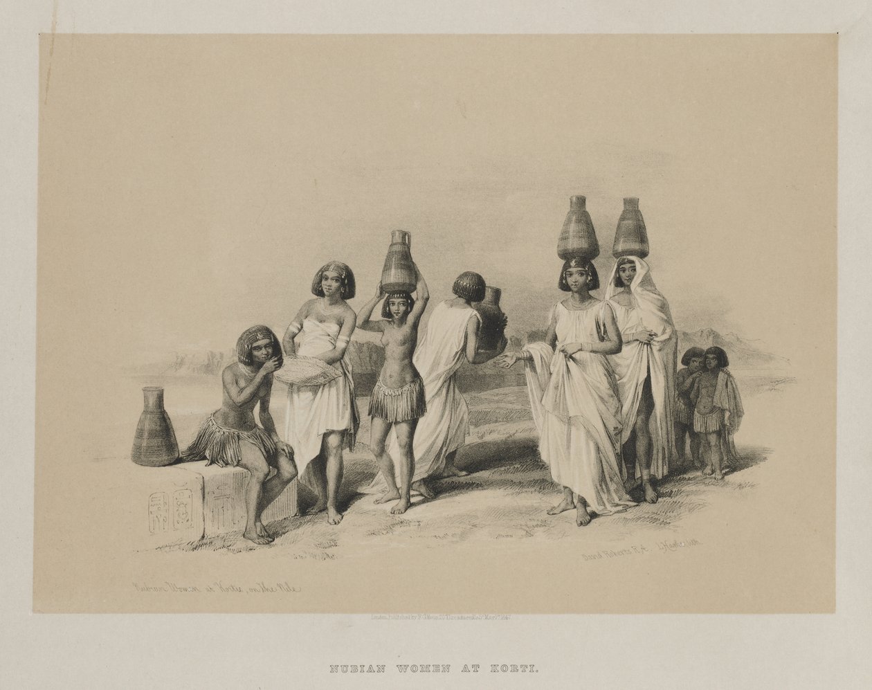 Égypte et Nubie, Volume I : Femmes nubiennes à Kortie, sur le Nil - Louis Haghe