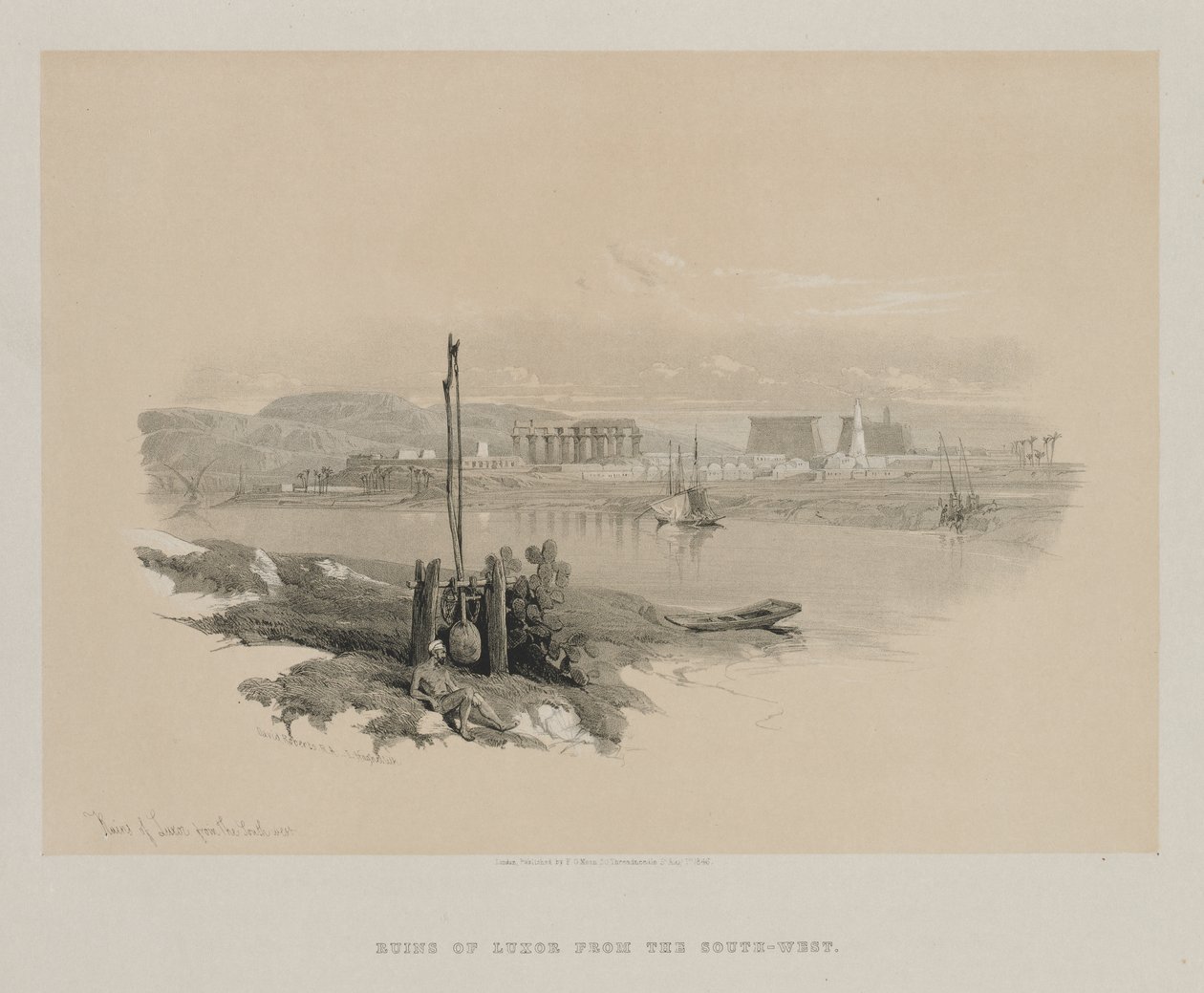 Égypte et Nubie, Volume I : Ruines de Louxor depuis le sud-ouest - Louis Haghe