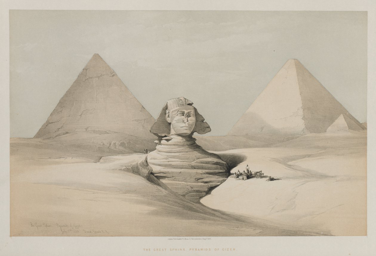 Le grand sphinx, pyramides de Gizeh - Louis Haghe