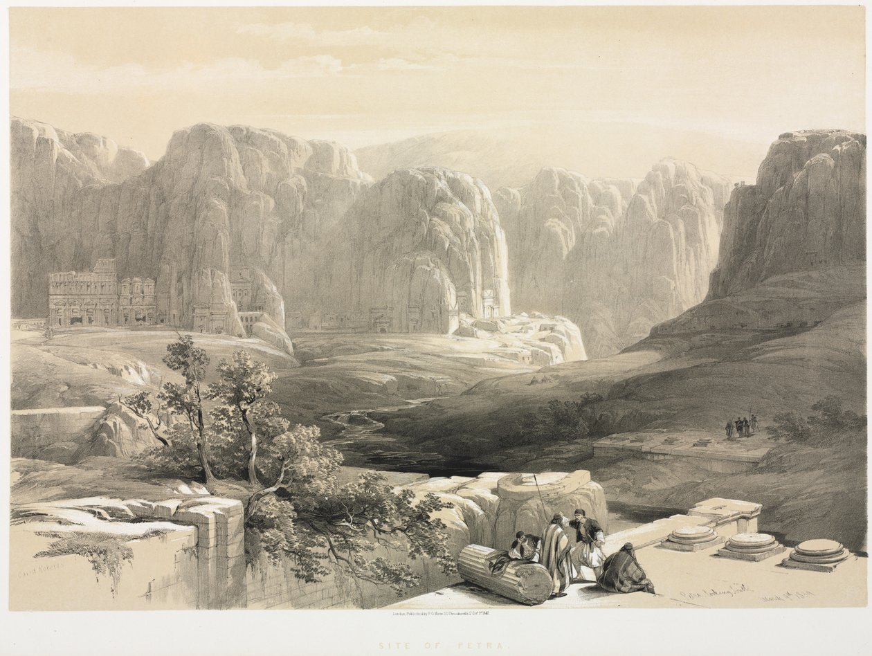 La Terre Sainte, Syrie, Idumée, Arabie, Égypte et Nubie Vol. III : Pétra, vue vers le sud, 1842 - Louis Haghe