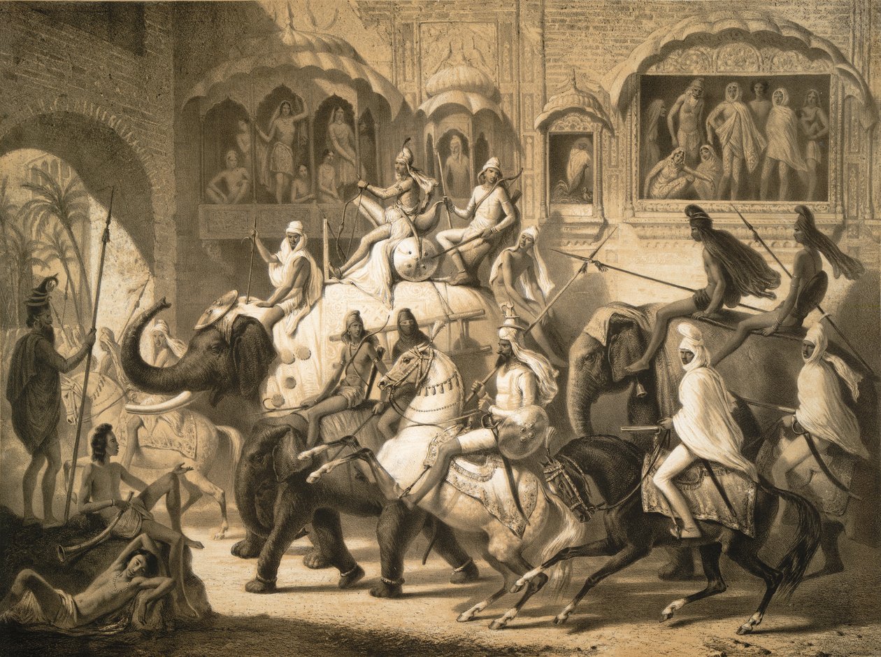 Une rue de Lahore (mars 1842) - Louis Henri de Rudder
