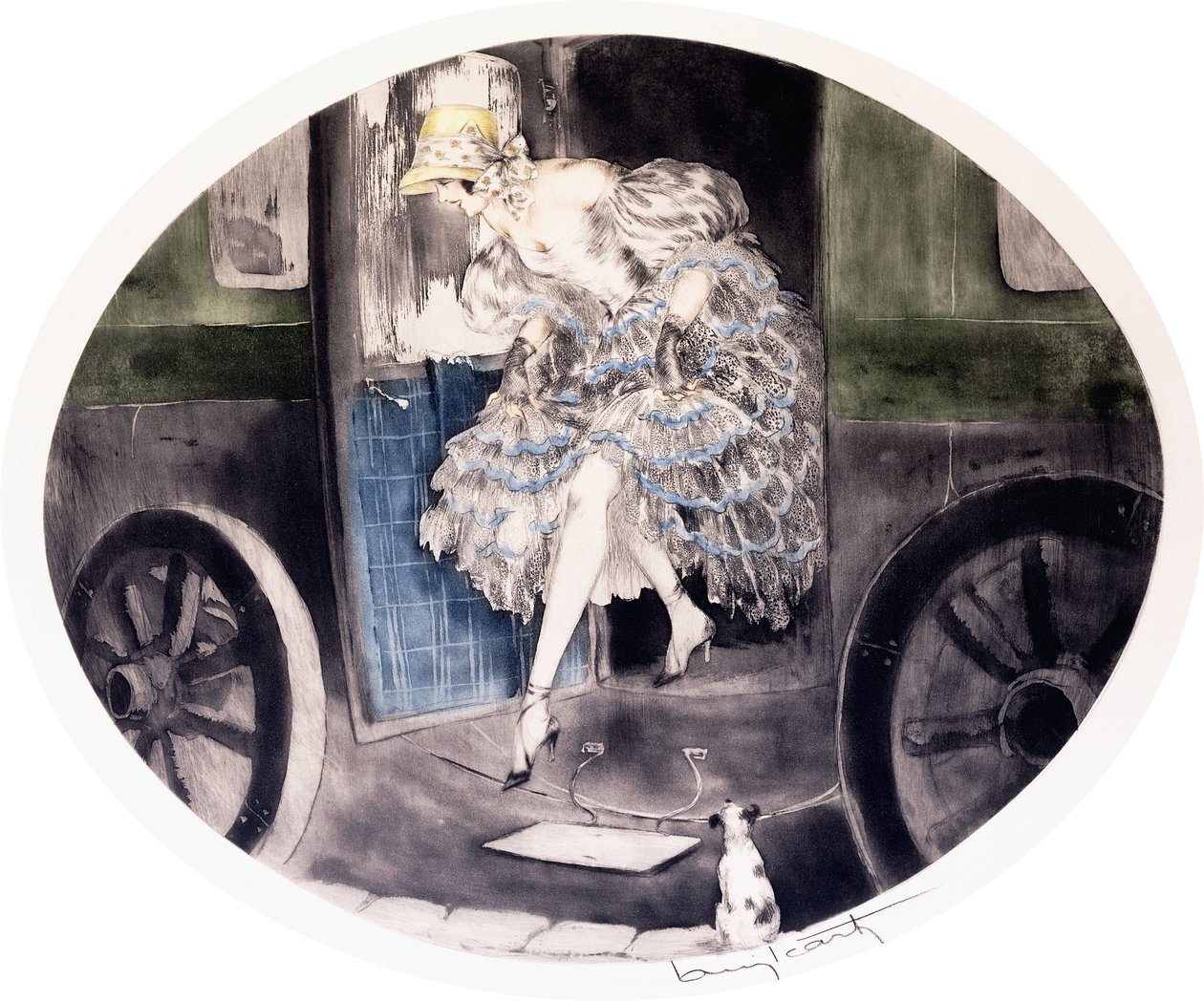 Descente de la Voiture, c.1920-1930s - Louis Icart