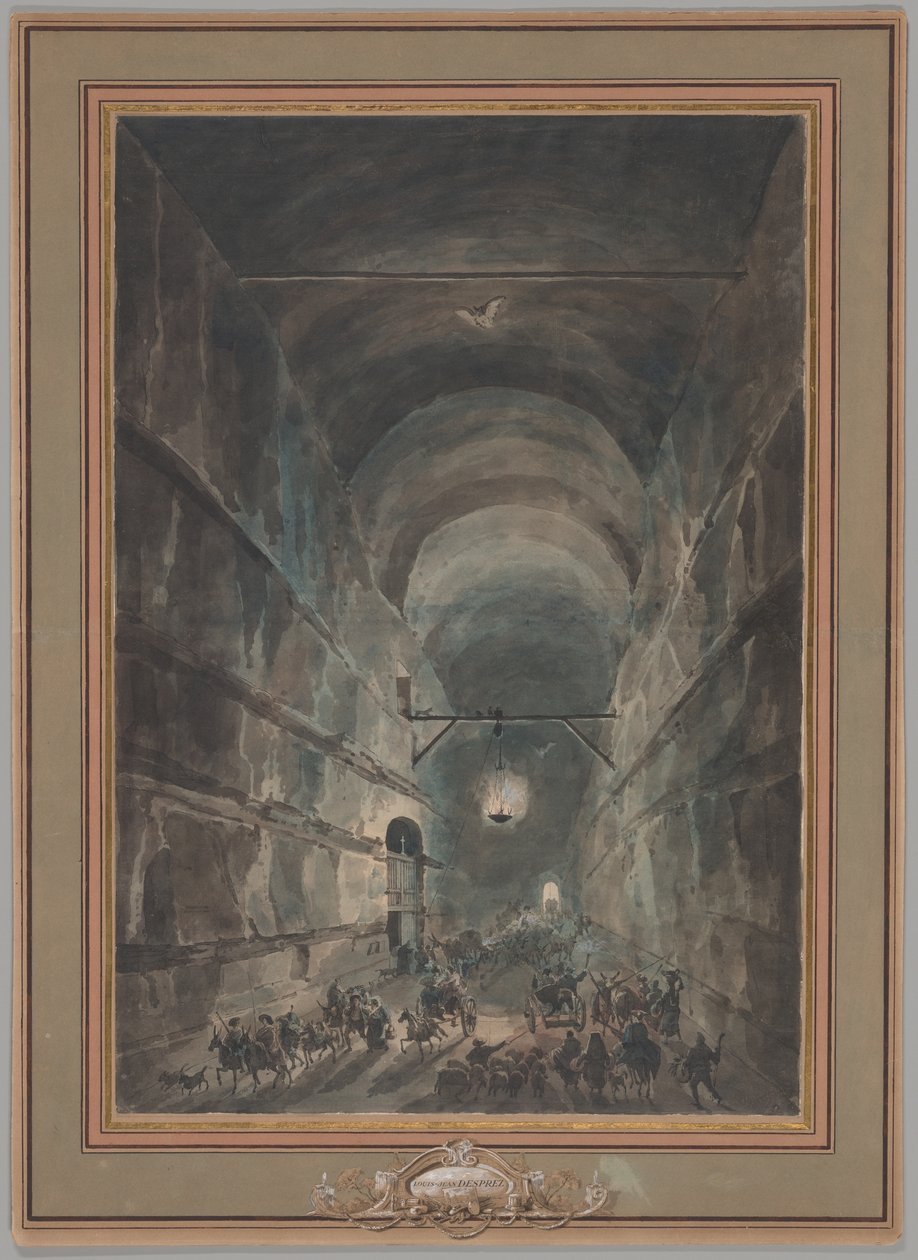 La grotte de Posillipo - Louis Jean Desprez
