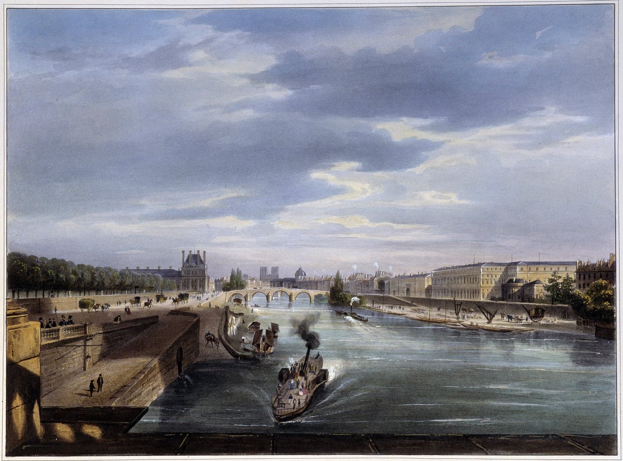 Le pont Royal - dans « Paris en 1837 » par Arnout - Louis Jules Arnout