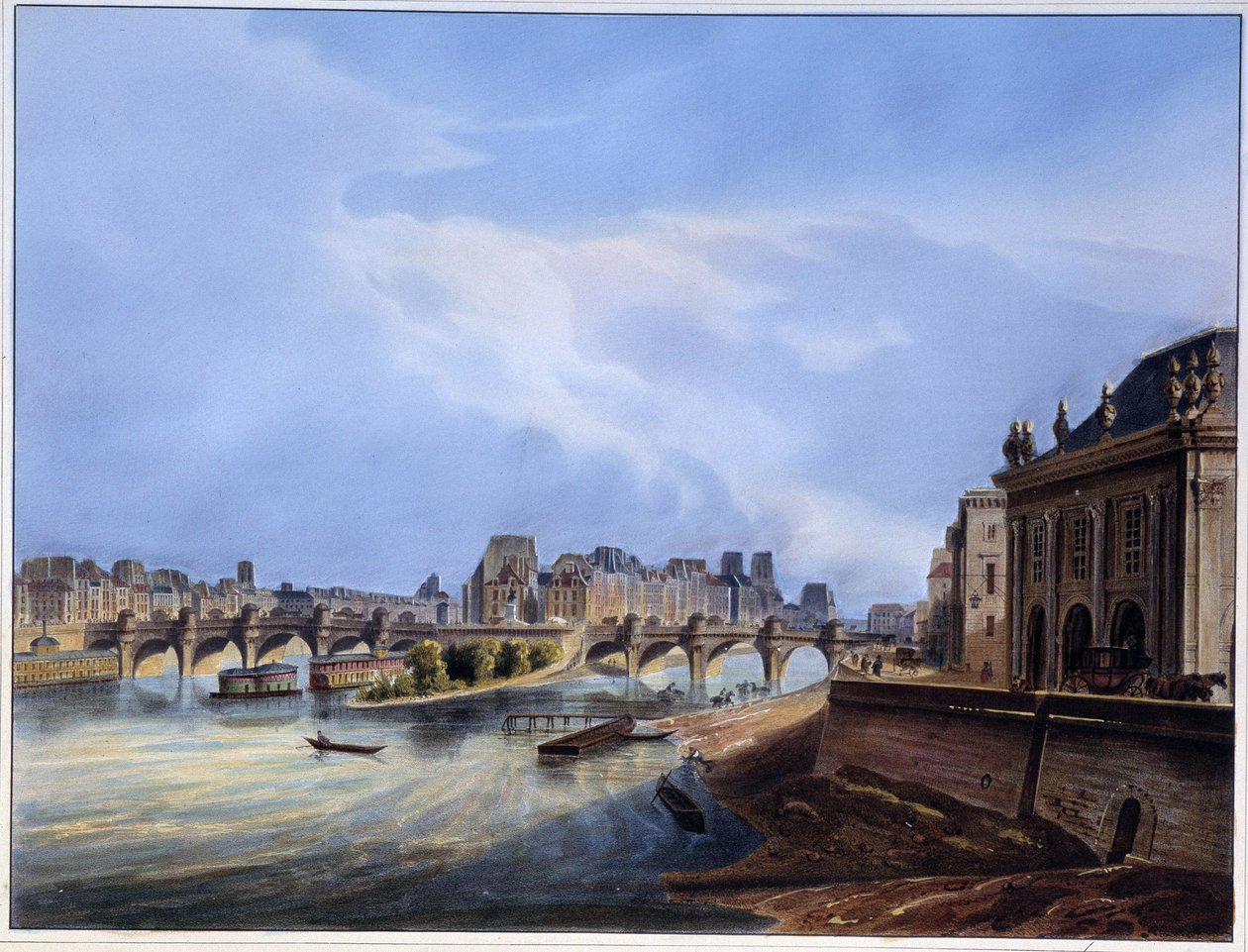 Vue du Pont Neuf - dans « Paris en 1837 » par Arnout - Louis Jules Arnout