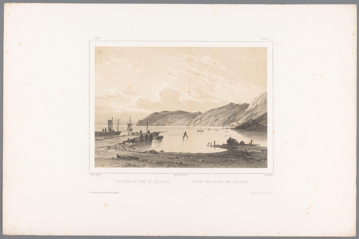 Vue du port de Mölle - Louis Julien Jacottet