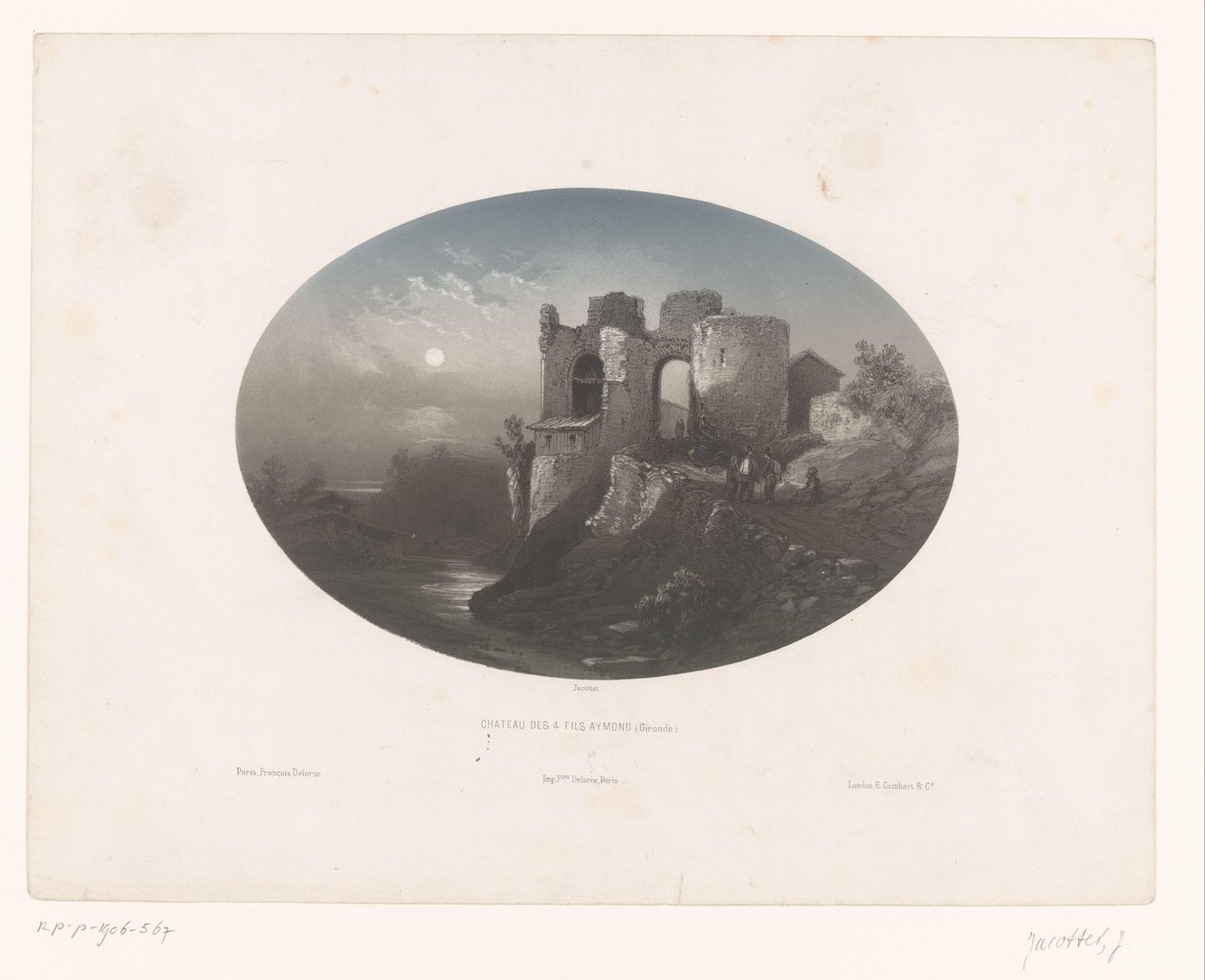 Vue des ruines du château des Quatre Fils Aymon - Louis Julien Jacottet