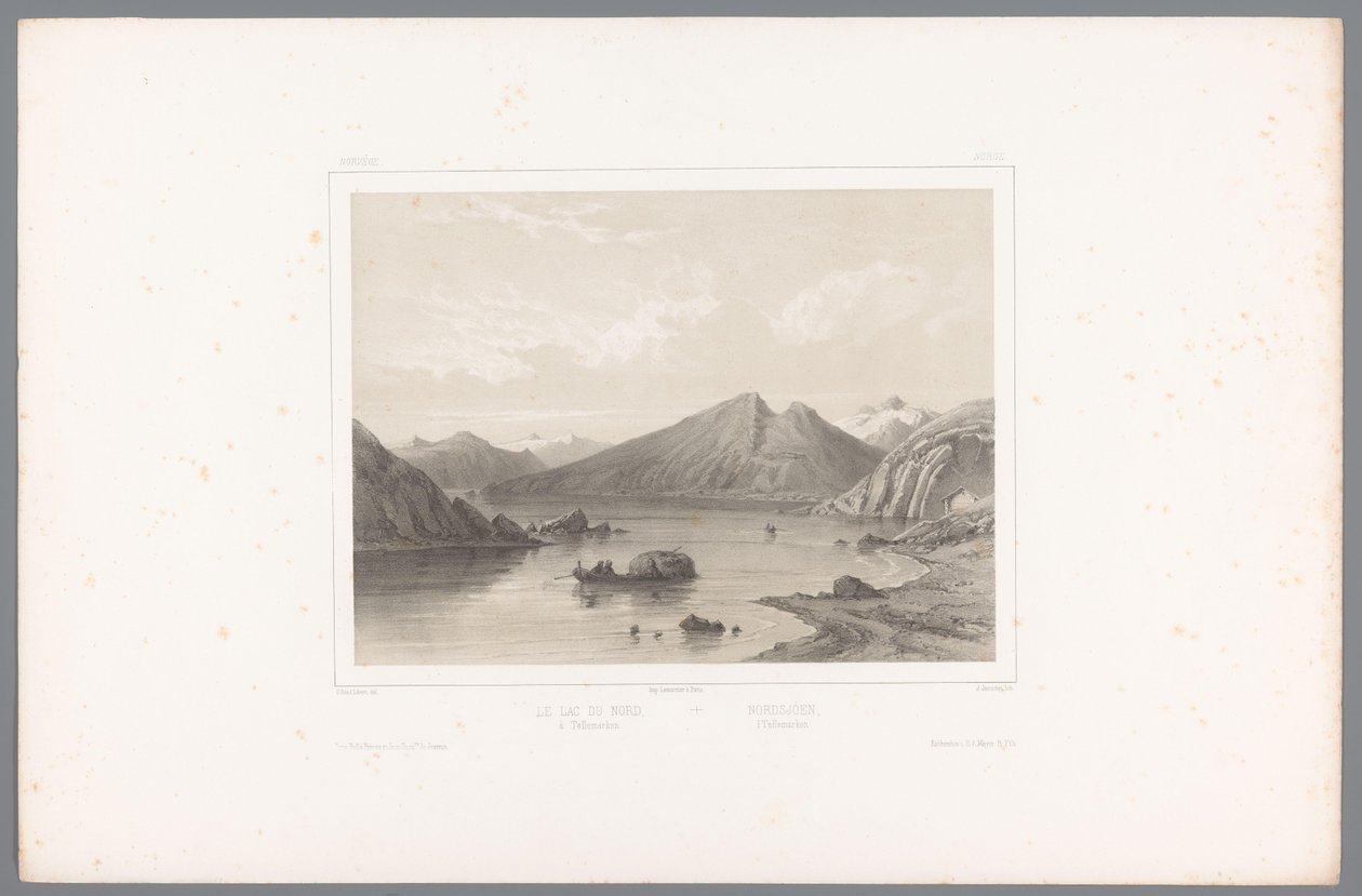 Zicht op het meer Norsjø in Telemark - Louis Julien Jacottet