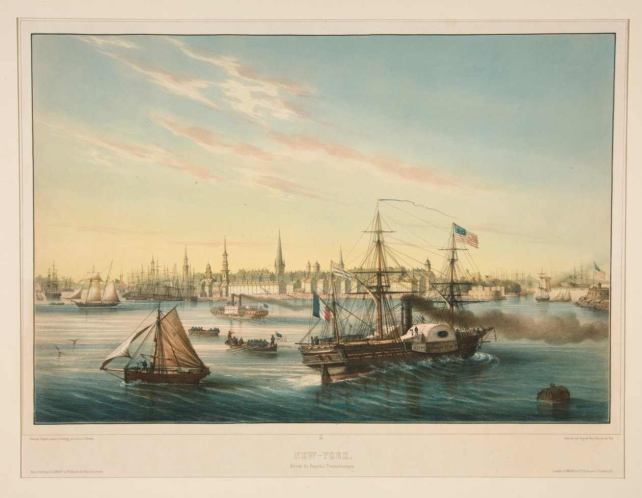 New-York. Arrivée du Paquebot Transatlantique - Louis Le Breton