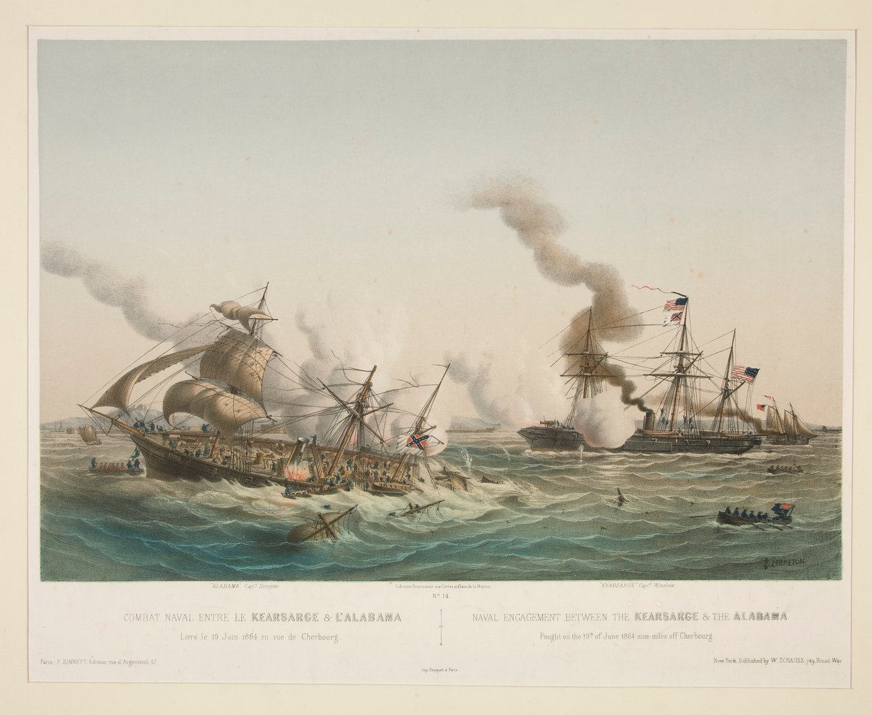 Combat Naval entre le Kearsage et l - Louis Le Breton