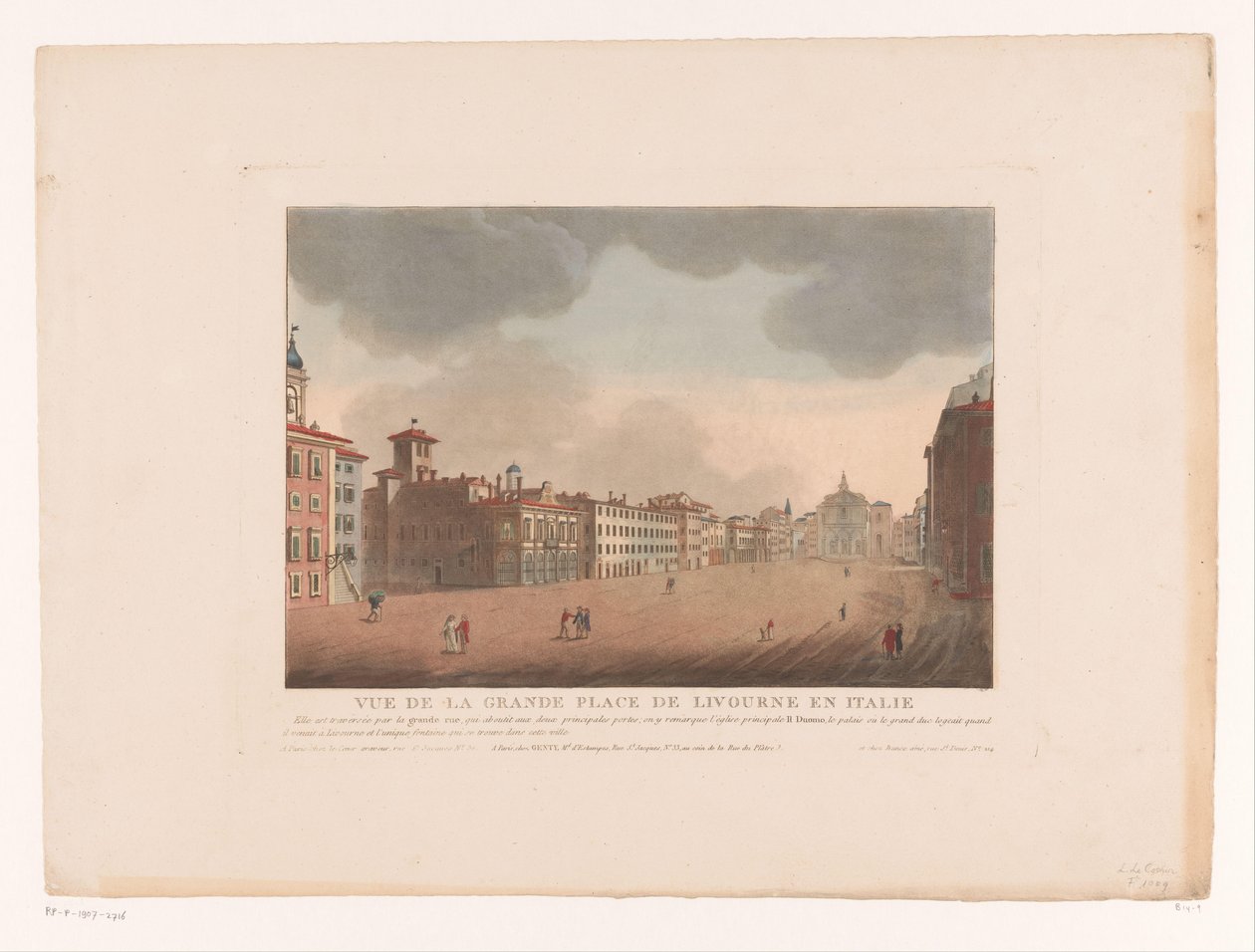 Vue de la Piazza Grande à Livourne - Louis Lecoeur