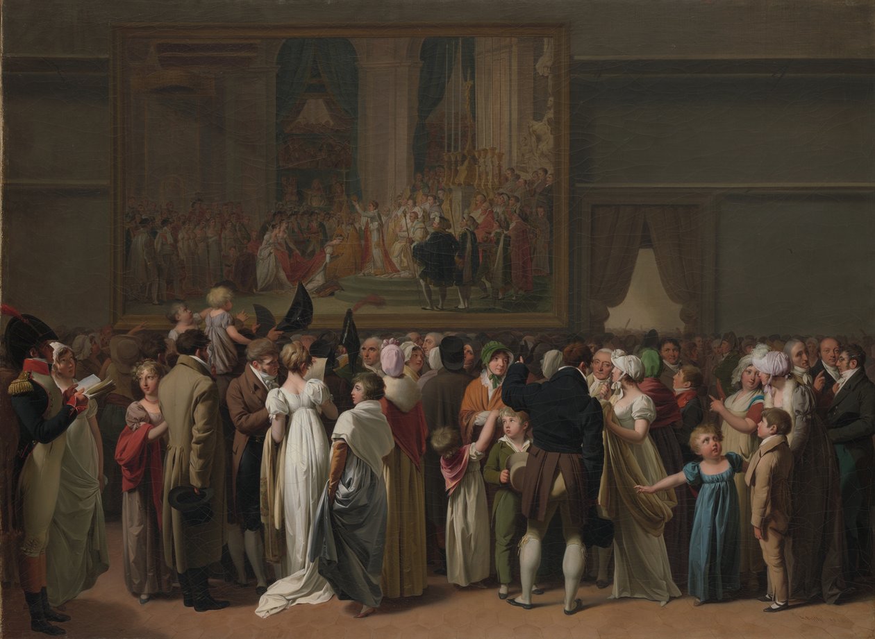 Le public regardant le "Couronnement" de David au Louvre - Louis Leopold Boilly