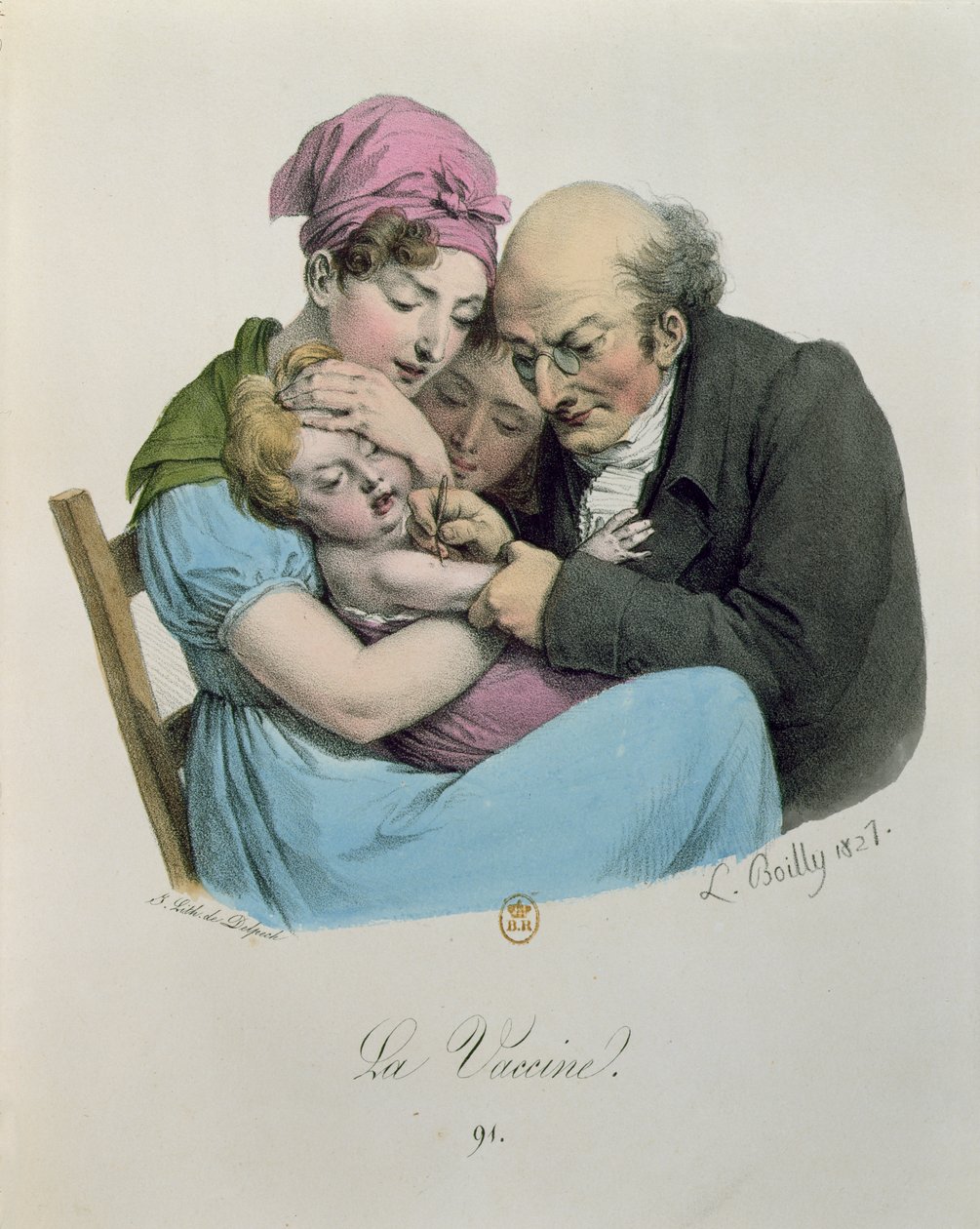 La Vaccination, gravée par François Séraphin Delpech, 1827 - Louis Leopold Boilly